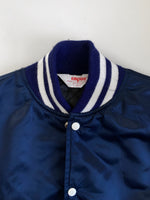 1980s Navy Blank Varsity Jacket - L