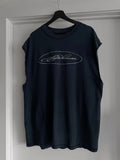 Safe House Script Navy Cut Off - 23.5” x 30” (XL)
