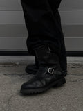 Boulet Back Zip Waxed Leather Engineer Boots - US11.5