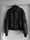 1980s Schott NYC Leather MA-1 Flight Jacket - XL
