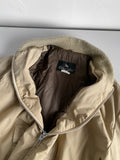 1970s Beige Zip Up Padded Jacket - XXL