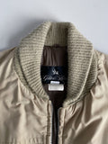 1970s Beige Zip Up Padded Jacket - XXL