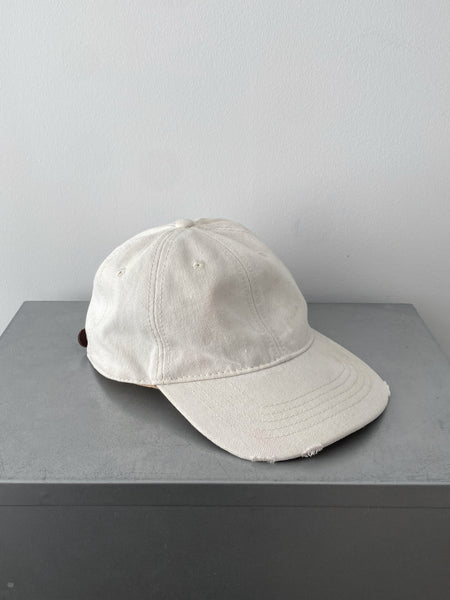 Vintage Blank Off White Distressed Cap - OS