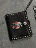 Vintage Harley Davidson Brown Leather Biker Chain Wallet