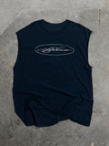 Safe House Script Navy Cut Off - 23.5” x 30” (XL)