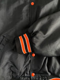 1980s Blank Black & Orange Varsity Jacket - XL