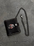 Vintage Harley Davidson Brown Leather Biker Chain Wallet