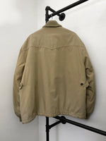 1970s Beige Zip Up Padded Jacket - XXL