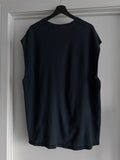 Safe House Script Navy Cut Off - 23.5” x 30” (XL)