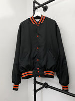 1980s Blank Black & Orange Varsity Jacket - XL