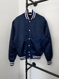 1980s Navy Blank Varsity Jacket - L