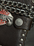 Vintage Harley Davidson Brown Leather Biker Chain Wallet