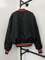 1980s Blank Black & Orange Varsity Jacket - XL