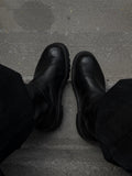 Boulet Back Zip Waxed Leather Engineer Boots - US11.5