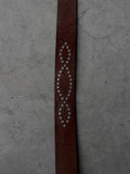 Brown Studded Leather Belt - XS/S