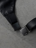 Italian Brand Leather & Nylon Cross Body Bag