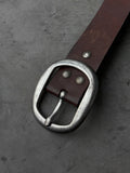 Brown Studded Leather Belt - XS/S